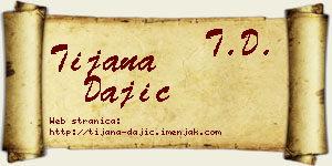 Tijana Dajić vizit kartica